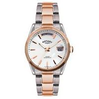 Rotary Havana men\'s rose gold-tone and stainless steel bracelet watch