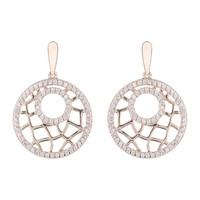 Rose gold-plated cubic zirconia circle drop earrings