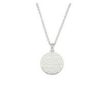Round Necklace Detailed Disc Sterling Silver