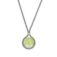 Royal Crown Derby Mikado Silver Foxtail Lime Small Round Necklace