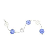 Royal Crown Derby Bracelet Blue Mikado Flore Design Silver