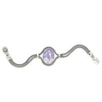Royal Crown Derby Bracelet Purple Mikado Foxtail Design Silver