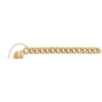 Rose Gold Curb Link Charm Bracelet with Padlock 7.5/19cm