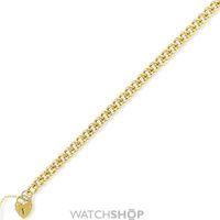 Rose Gold Curb Link Charm Bracelet with Padlock 7.5/19cm