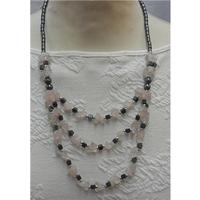 rose quartz beaded necklace unbranded size medium multi coloured neckl ...