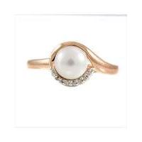 Rose Gold Plated Pearl and Diamond Ring