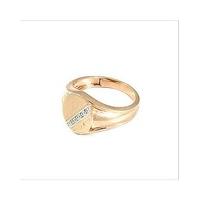 Rose Gold Plated Patterned Signet Ring