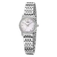 rotary silver crystal set bracelet watch