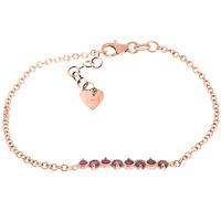 round brilliant cut ruby adjustable bracelet 155ctw in 9ct rose gold