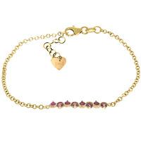 Round Brilliant Cut Ruby Adjustable Bracelet 1.55ctw in 9ct Gold