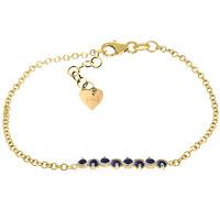 Round Brilliant Cut Sapphire Adjustable Bracelet 1.55ctw in 9ct Gold