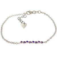 Round Brilliant Cut Amethyst Adjustable Bracelet 1.55ctw in 9ct White Gold