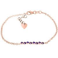 Round Brilliant Cut Amethyst Adjustable Bracelet 1.55ctw in 9ct Rose Gold