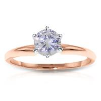 round brilliant cut diamond solitaire ring in 9ct rose gold