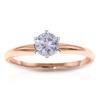 Round Brilliant Cut Diamond Solitaire Ring in 9ct Rose Gold