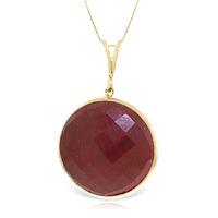 Round Brilliant Cut Ruby Pendant Necklace 23.0ctw in 9ct Gold