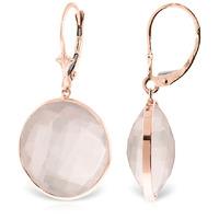 Rose Quartz Drop Earrings 34.0ctw in 9ct Rose Gold