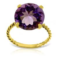 Round Brilliant Cut Amethyst Ring 5.5ct in 9ct Gold