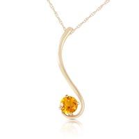 round brilliant cut citrine pendant necklace 055ct in 9ct gold