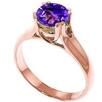 round brilliant cut amethyst solitaire ring 11ct in 9ct rose gold