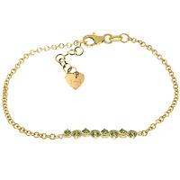 Round Brilliant Cut Peridot Adjustable Bracelet 1.55ctw in 9ct Gold