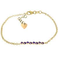 Round Brilliant Cut Amethyst Adjustable Bracelet 1.55ctw in 9ct Gold