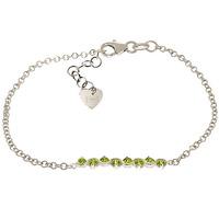 Round Brilliant Cut Peridot Adjustable Bracelet 1.55ctw in 9ct White Gold