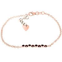 Round Brilliant Cut Garnet Adjustable Bracelet 1.55ctw in 9ct Rose Gold