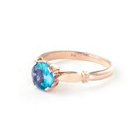 Round Brilliant Cut Blue Topaz Solitaire Ring 1.15ct in 9ct Rose Gold