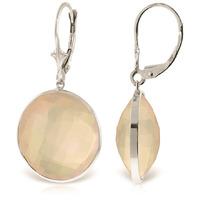 Rose Quartz Drop Earrings 34.0ctw in 9ct White Gold