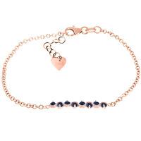 Round Brilliant Cut Sapphire Adjustable Bracelet 1.55ctw in 9ct Rose Gold