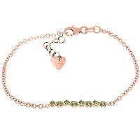 Round Brilliant Cut Peridot Adjustable Bracelet 1.55ctw in 9ct Rose Gold