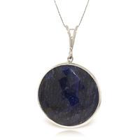 Round Brilliant Cut Sapphire Pendant Necklace 23.0ctw in 9ct White Gold