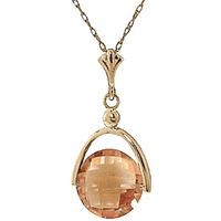 round brilliant cut citrine pendant necklace 325ct in 9ct gold