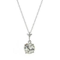 Round Brilliant Cut Cubic Zirconia Pendant Necklace 2.38ct in 9ct White Gold