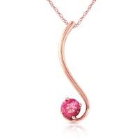 Round Brilliant Cut Pink Topaz Pendant Necklace 0.55ct in 9ct Rose Gold