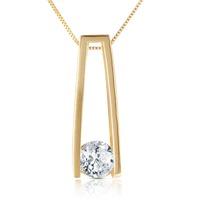 Round Brilliant Cut Diamond Pendant Necklace in 9ct Gold