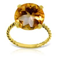 Round Brilliant Cut Citrine Ring 5.5ct in 9ct Gold