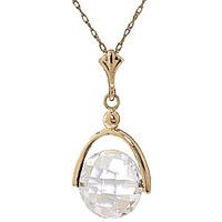 round brilliant cut white topaz pendant necklace 365ct in 9ct gold