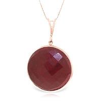 Round Brilliant Cut Ruby Pendant Necklace 23.0ctw in 9ct Rose Gold