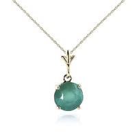 Round Brilliant Cut Emerald Pendant Necklace 1.65ct in 9ct Gold