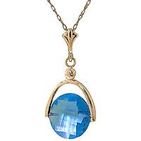 round brilliant cut blue topaz pendant necklace 325ct in 9ct gold