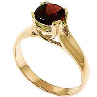 Round Brilliant Cut Garnet Solitaire Ring 1.1ct in 9ct Gold