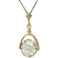 round brilliant cut green amethyst pendant necklace 325ct in 9ct gold