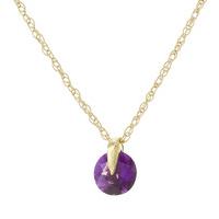 Round Brilliant Cut Amethyst Pendant Necklace 0.75ct in 9ct Gold