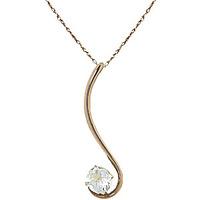 round brilliant cut aquamarine pendant necklace 055ct in 9ct gold