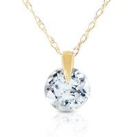 round brilliant cut aquamarine pendant necklace 065ct in 9ct gold