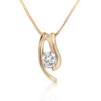 Round Brilliant Cut Diamond Pendant Necklace in 9ct Gold