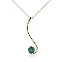 Round Brilliant Cut Emerald Pendant Necklace 0.55ct in 9ct Gold