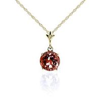 Round Brilliant Cut Garnet Pendant Necklace 1.15ct in 9ct Gold